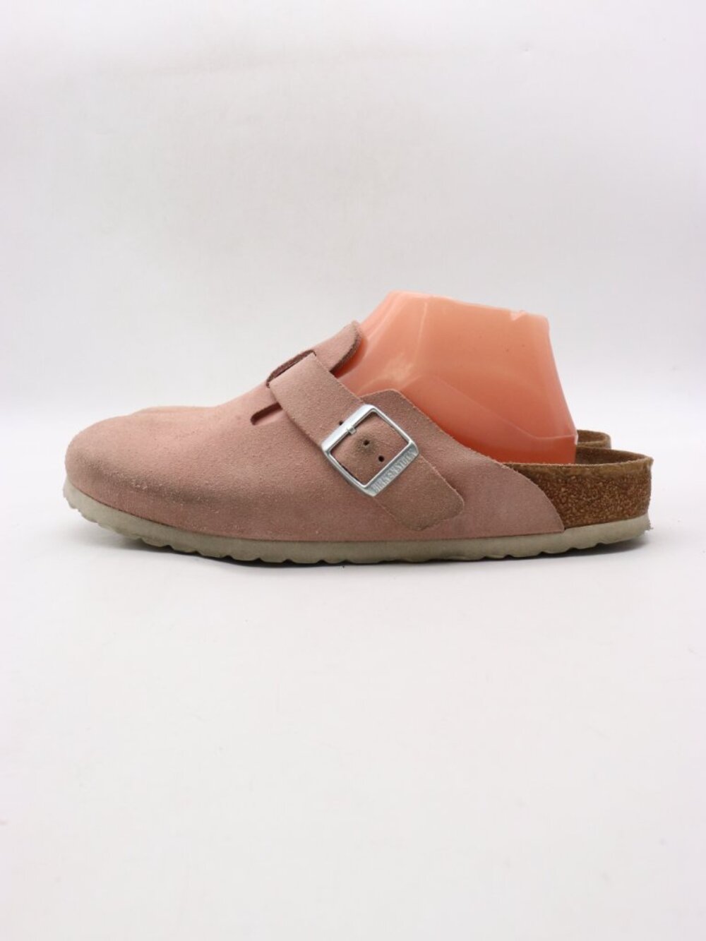 Birkenstock Boston Pink Suede Men's 9 Womens 11 Slip-On Clogs Soft Footbed Strap - Picture 3 of 12